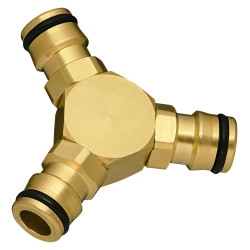 12mm Brass 3-Way Coupler