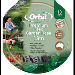 Orbit Premium Garden Hose 18mm x 18m Fitted