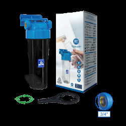 Aquafilter Housing 10in Std Clear Bowl 20mm c/w Bracket & Wrench